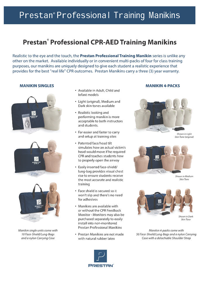 Prestan® CPR Manikins professional Training manikin Catalog