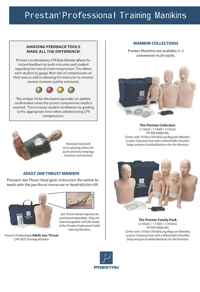 Prestan® CPR Manikins professional Training manikin Catalog
